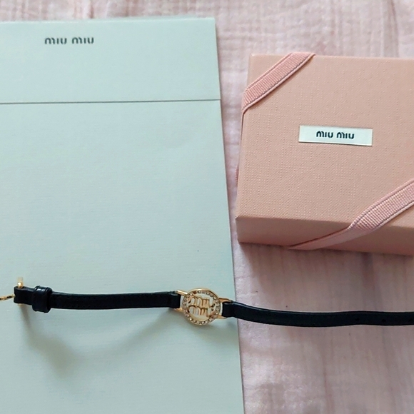 Miu Miu Madras leather black  bracelet - Picture 1 of 4